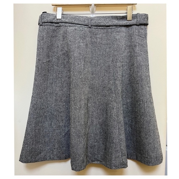 H&M Gray Wool‎ Blend Zip Closure A Line Skirt Size 14 - Picture 4 of 11